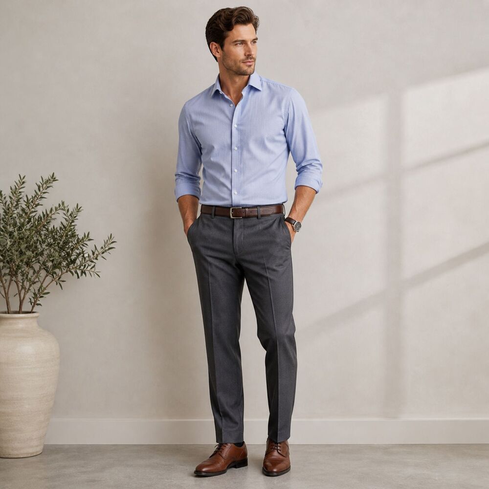 Van Heusen Traveler Dress Pants Charcoal 30x30 No Iron Men’s Slim